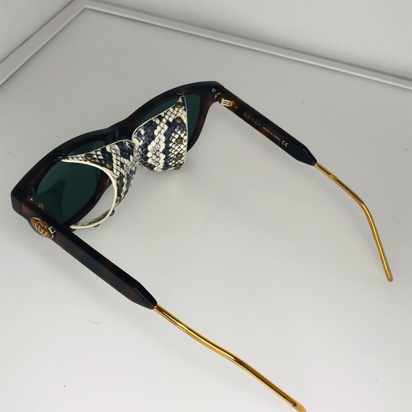 New  - Gucci Men’s Snakeskin Sunglasses GG0671S 002 Havana Limited edit… - Picture 9 of 14